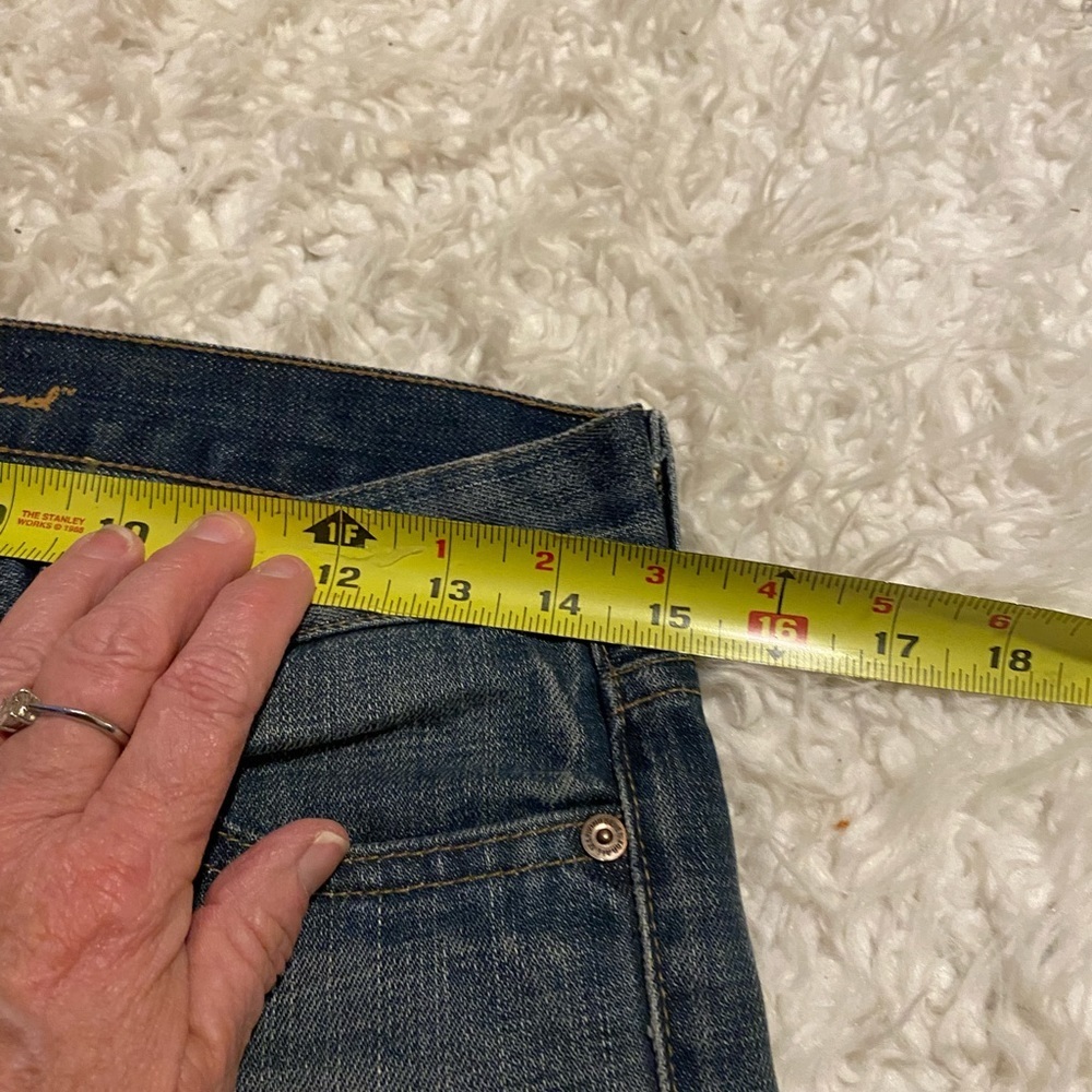 7 For All Mankind Boy Cut Bootcut Denim Jeans Size 27 0303 button fly - Picture 11 of 16